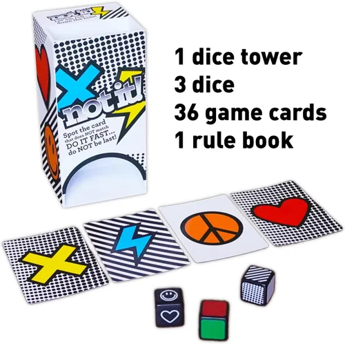 Miniatura 7 de Not It! 1.0 – Juego de dados y cartas de ritmo rápido para niños y familias Juego clásico a juego de símbolos A partir de 6 años 2 a 6