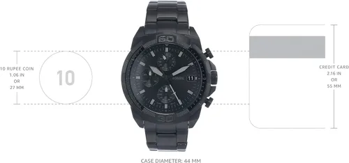Miniatura 3 de Fossil Bronson Reloj casual de cuarzo para hombre con correa de acero inoxidable o cuero Reloj cronógrafo Bronson