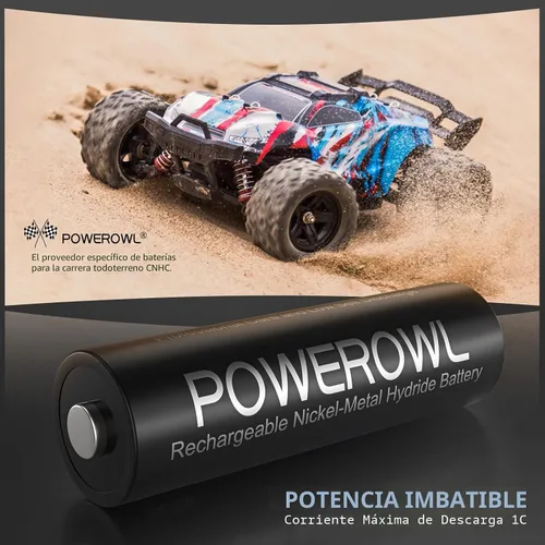 Miniatura 5 de Baterías recargables POWEROWL AA, baterías de alta capacidad de 2800mAh, 1.2V NiMH de baja autodescarga, paquete de 16
