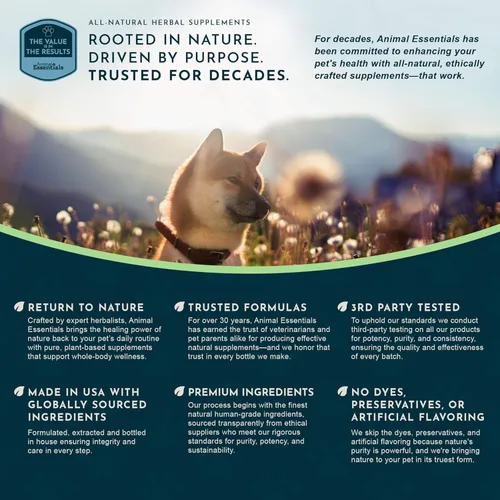 Miniatura 8 de Animal Essentials Tranquility Blend - Raíz de valeriana para perros y gatos, gotas calmantes orgánicas para perros y gatos, suplemento natural