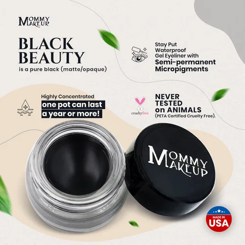 Miniatura 4 de Mommy Makeup Delineador de ojos de gel impermeable con micropigmentos, a prueba de manchas, de larga duración, delineador de ojos en crema altamente