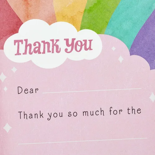 Miniatura 4 de Hallmark Tarjetas de agradecimiento en blanco para niños, arcoíris (20 tarjetas con sobres)