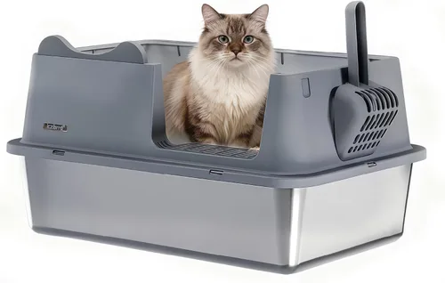 Miniatura 10 de Caja de Arena para Gatos Completamente Cerrada Mejorada con Tapa, Recinto Cubierto para Caja de Arena, Cajas de Arena para Gatos Antisalpicaduras