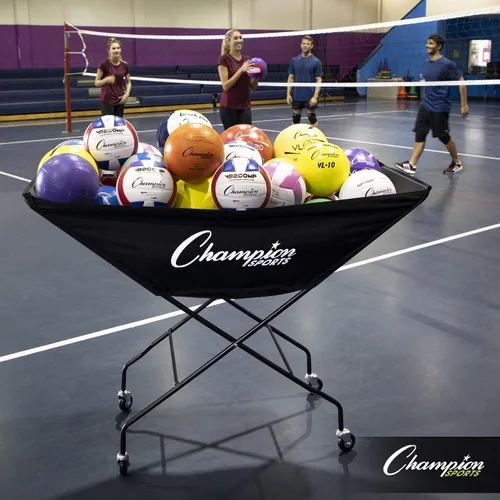 Miniatura 7 de Champion Sports Volleyball Cart & Equipment Storage, Durable Aluminum Frame for High Volume Practices & Training Sessions, 24 to 40 Ball Storage