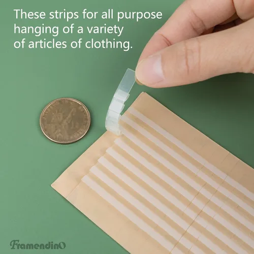 Miniatura 3 de Framendino, Paquete de 100 agarraderas de goma antideslizantes transparentes adhesivas para ropa con aletas