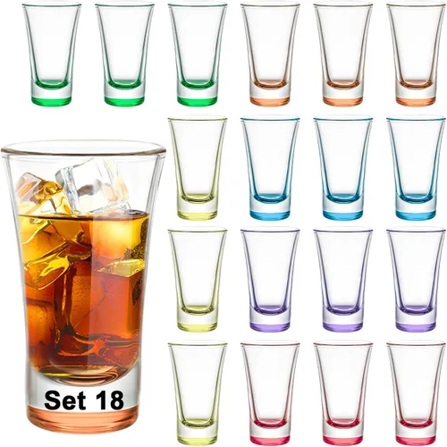Miniatura 12 de Paquete de 18 vasos de chupito, base pesada de 2 onzas para whisky, tequila, vodka, espresso, vasos duraderos para el hogar, bares y fiestas