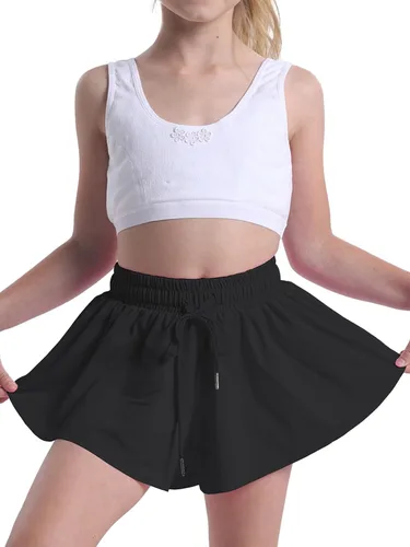 Pantalones cortos fluidos para niñas, atléticos, para correr, ciclista, pantalones cortos de mariposa para jóvenes