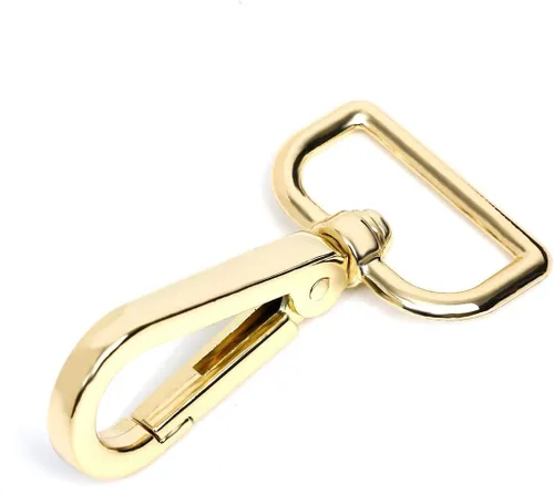 Miniatura 3 de 10 cierres giratorios de 1 pulgada con anillo en D de langosta para correa, cordón de puerta de empuje, clips de gancho giratorio a presión (dorado)