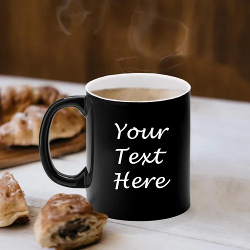Miniatura 5 de My Personal Memories Taza de café con leche grabada personalizada y taza de té personalizada con su texto (negro)