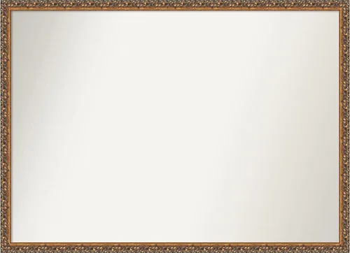 Amanti Art Espejo de pared de madera no biselada (29 x 40 pulgadas), marco de bronce antiguo, espejo de baño bronce, XL