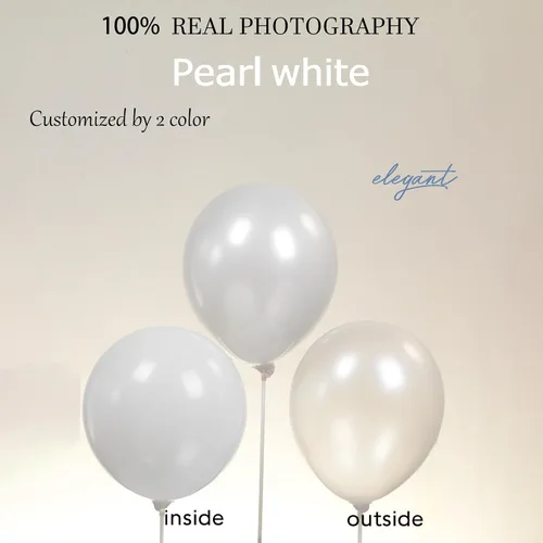 Miniatura 7 de Globos de doble relleno blanco perla de diferentes tamaños, paquete de 63 unidades de 18/12/10/5 pulgadas, kit de guirnalda de globos blancos