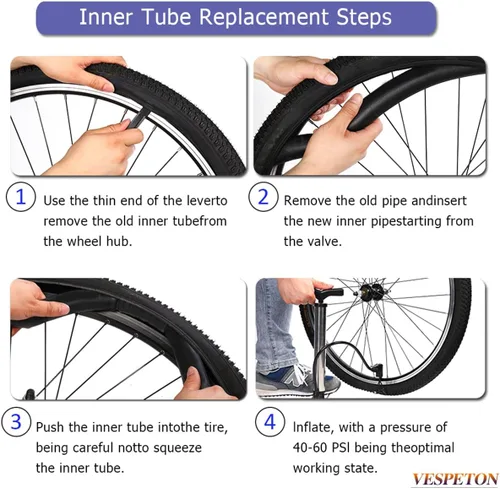 Miniatura 7 de Tubo de bicicleta de 26x2.125/26x2.25/26x2.3/26x2.35 pulgadas con válvula Schrader AV48mm, tubos interiores de bicicleta de montaña de goma butílica