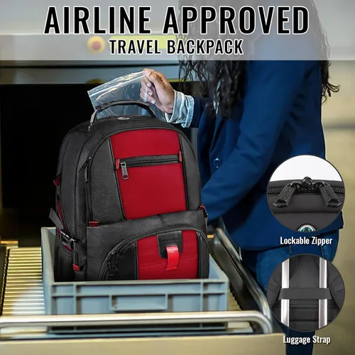 Miniatura 5 de YOREPEK - Mochila de viaje extra grande de 13.2 galones para laptop, resistente al agua, aprobada por aerolíneas, puerto de carga USB, para laptops