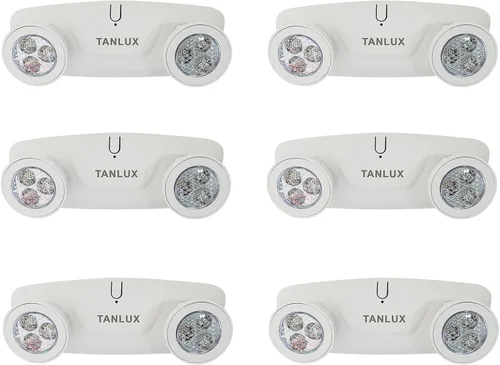 Miniatura 11 de TANLUX Luces de emergencia LED con batería de respaldo, luces de emergencia comerciales ajustables de dos cabezales, certificación UL, CA 120/277V