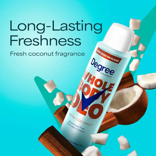 Miniatura 7 de Degree Desodorante para mujer Spray Fresh Coconut Scent Aluminium Free 72H Odor Protection 2.9 FO