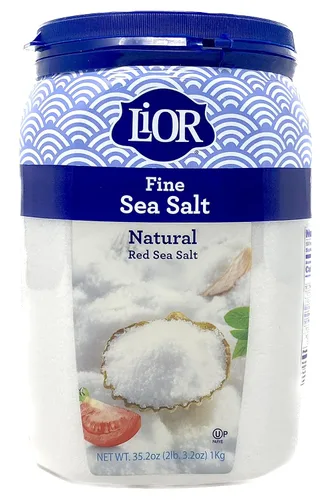 LiOR Sal marina fina, sal marina roja natural | Tarro de chef de sal marina kosher, Kosher para Pascua | 35.2 onzas