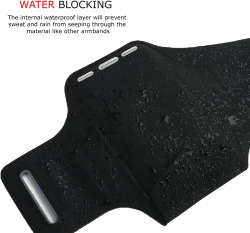 Miniatura 4 de RevereSport Brazalete para correr compatible con iPhone 12 Mini impermeable con bolsillos adicionales para llaves, dinero en efectivo y tarjetas