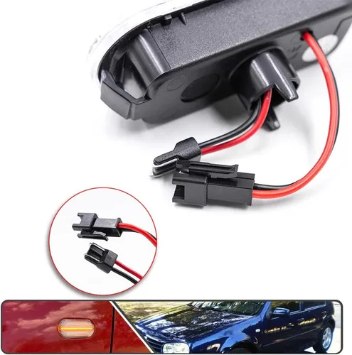 Miniatura 4 de 2 unids Full Amber Dynamic Sequential Blink LED Side Marker Light para Volkswagen Golf MK4 Jetta New Beetle Front Fender Luces de señal de giro