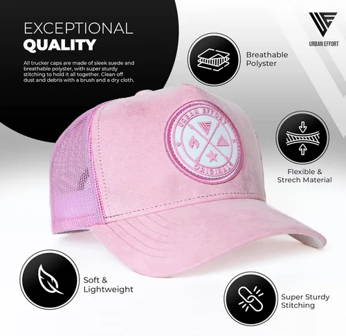 Miniatura 74 de Urban Effort Gorra trasera de malla, para hombres y mujeres, gorra de béisbol de 5 paneles, gran cierre a presión para caza y senderismo