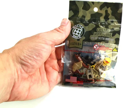 Miniatura 3 de Battle Brick Minifigura coleccionable de 1.6 pulgadas de alto, especialista en eliminación de artillería explosiva EOD K9, minifigura coleccionable