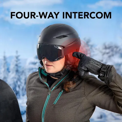 Miniatura 2 de Sena Snowtalk 2 - Auriculares Bluetooth universales para cascos de nieve con intercomunicador inalámbrico incorporado