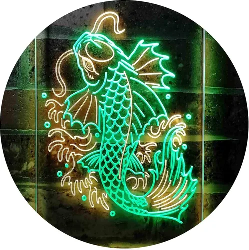 Miniatura 12 de ADVPRO Koi Fish Display - Letrero de neón LED de doble color, azul y rojo, 8 x 12 pulgadas st6s23-i3720-br