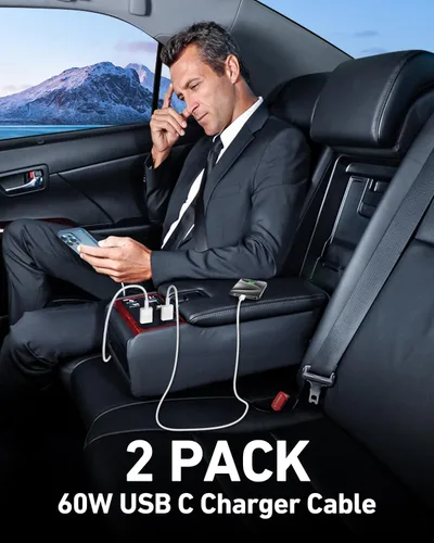 Miniatura 7 de Cable Carplay de coche para iPhone 17/17 Pro/Air/16e/16/15 Pro Max/Plus, 2 unidades USB A a USB C para CarPlay USBC, iPad, Galaxy, Pixel, accesorios