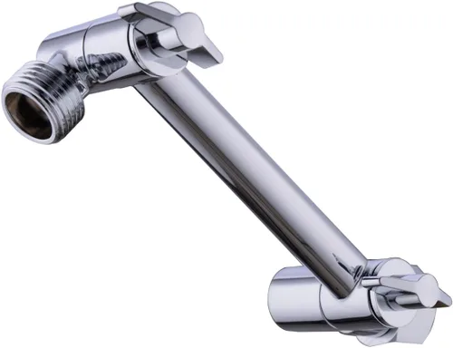TRUSTMI Cabezal de ducha de latón de 4 pulgadas, cabezal de ducha de extensión de brazo de altura ajustable, cromado
