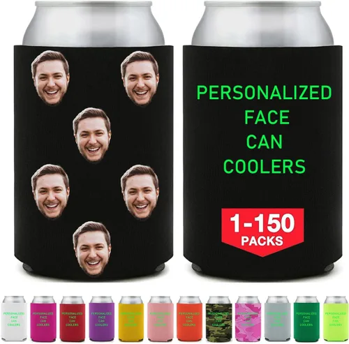 Miniatura 6 de Enfriadores de cerveza personalizados con funda para fotos de cara, 1 a 150 unidades, enfriadores de latas divertidos personalizados a granel