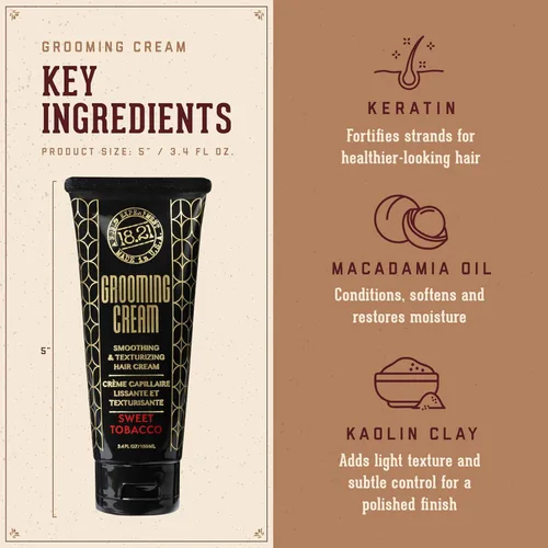 Miniatura 4 de 18.21 Man Made - Crema suavizante y texturizadora del cabello para hombres – Control de encrespamiento, peinado ligero con agarre suave y acabado