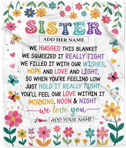 Miniatura 15 de Manta personalizada con texto en inglés «To My Sister from Sister Wood» No Matter Where Life Takes Us Soul Sister cumpleaños, Navidad, graduación