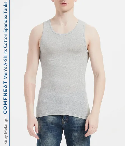 Miniatura 4 de Comfneat Paquete de 6 camisetas sin mangas de algodón y elastano para hombre