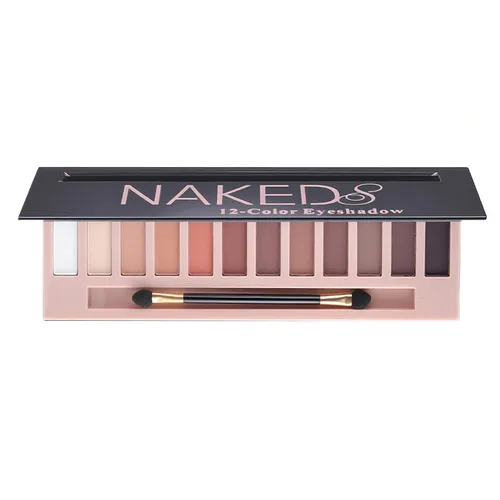 Paleta de Sombras de Ojos de 12 Colores Maquillaje Colores Nude Naturales Nude Mate Shimmer Brillo Glitter Pigmento Conjunto de Paletas de Sombra de