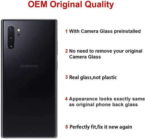 Miniatura 2 de Reemplazo de cristal trasero trasero para Samsung Galaxy Note 10+ Plus 6.8 pulgadas 5G con kit de herramientas de reparación y adhesivo preinstalado