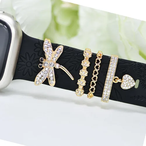 Miniatura 2 de Dijes decorativos de diamantes para mujer, anillos decorativos de diamantes para correas de Apple Watch de 1.929 in, 1.772 in, 1.732 in, 1.654 in