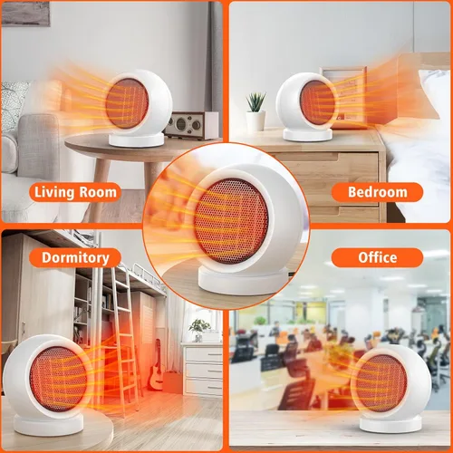 Miniatura 7 de Coolfor Calentador de espacio, calentador de escritorio de 600 W de eficiencia energética para uso en interiores, calentador eléctrico de escritorio