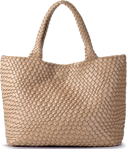 Miniatura 12 de Bolso de hombro tejido para mujer, asa superior de moda, piel vegana suave
