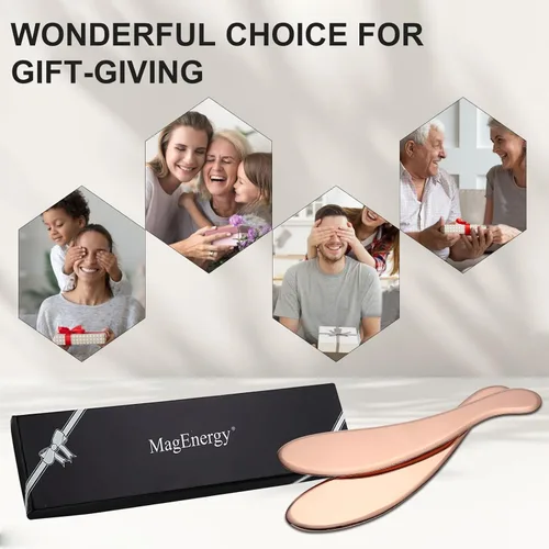Miniatura 6 de MagEnergy Gua Sha Tool - Masajeador de espalda de cobre puro, tablero de guasha para cuello y cuerpo, regalos especiales para abuelos, padres, amigos