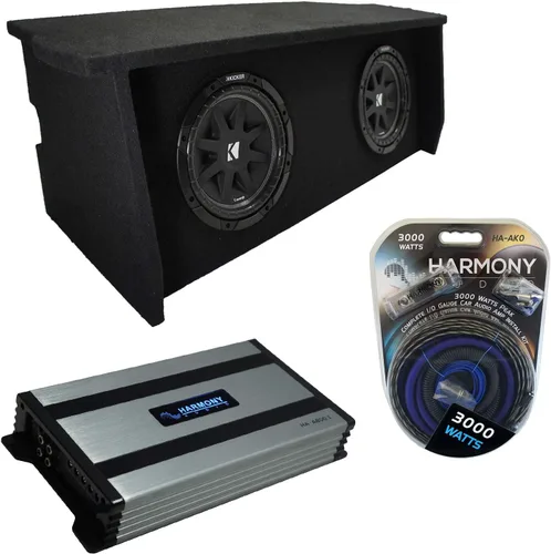 Harmony Audio HA-A800.1 Compatible con Jeep Wrangler 2007-18 JK 2 puertas estéreo de coche Clase D Mono 1600W Sub Amplificador, 43C104-N 10 pulgadas