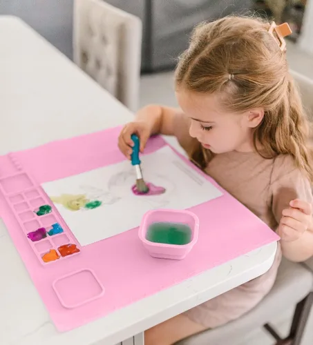 Miniatura 2 de Tapete de Silicona para Manualidades, 20"×16" Tapete de Silicona para Manualidades y Pintura Plegable Hoja Antiadherente para Manualidades Pintura