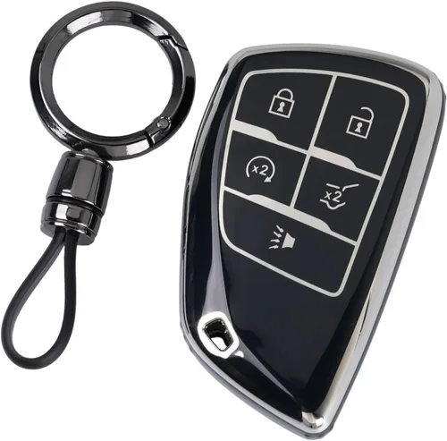 WJS Funda para Llavero, Carcasa Protectora para Llave de Automóvil Compatible con Chevy Silverado Equinox Traverse 2022-2025; GMC Sierra 1500 2500HD