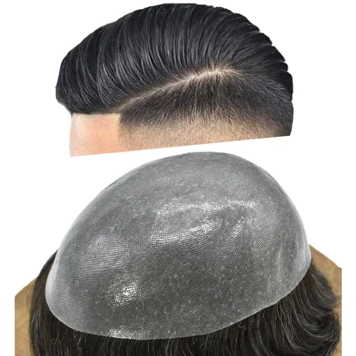 Miniatura 48 de Hair Nature - Tupé para hombres, sistema de repuesto de piezas de cabello humano, unidades de pelo negro con bucle en V de piel fina, 100% cabello