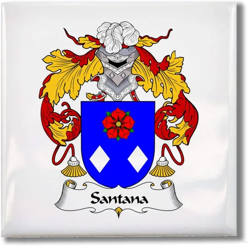 Miniatura 5 de Santana Family Crest/Escudo de Armas - Azulejo de cerámica para posavasos, placa caliente, salvamanteles o acento decorativo por Carpe Diem Designs
