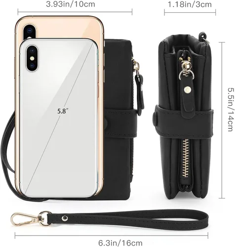 Miniatura 4 de RNIEGA Cartera pequeña de cuero plegable para mujer, con bloqueo RFID, con tarjetero y ventana de identificación, monedero