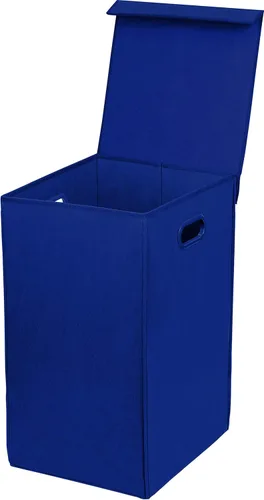 Cesto sencillo para la ropa sucia con tapa. Azul Oscuro