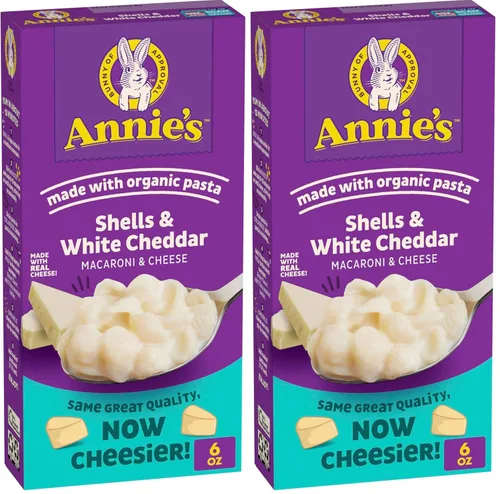 Miniatura 22 de Conchas de Annie's y Cheddar Añejo Real, hecho con pasta orgánica y queso real, 6 onzas
