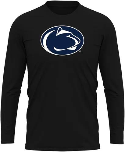 Miniatura 192 de Camisa deportiva de manga larga oficial de la NCAA Collegiate para hombre, colección negra con logotipo primario