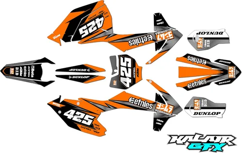 Kit de gráficos para KTM 250SX,250XC Y 300XC (2017-2018) Serie Screech Naranja 16 Mil - Adhesivo de carreras Dirtbike no-plastics