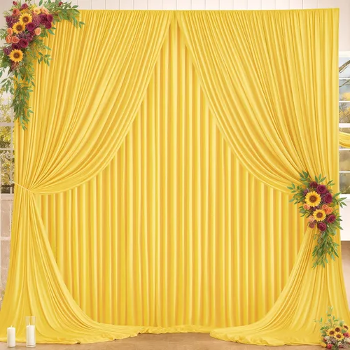 Miniatura 48 de Cortinas de fondo azul bebé de 8 x 10 pies para bodas, cortinas de fondo de poliéster sin arrugas, para baby shower, fiestas de cumpleaños