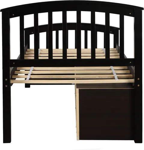 Miniatura 7 de Harper & Bright Designs Base de cama individual con cajones de almacenamiento, marco de cama de madera maciza, no necesita somier